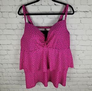 TI VOGLIO | tiered polkadot underwire bra top tankini swim bathing suit top